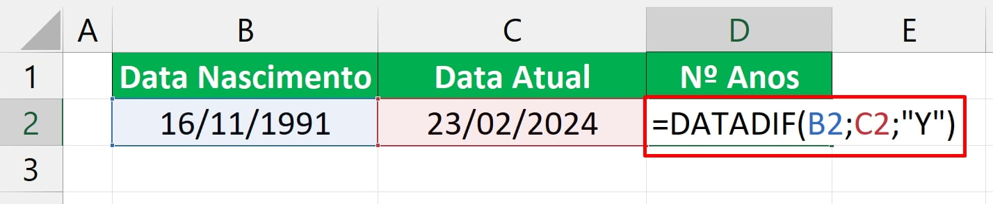 Calculando Idade no Excel