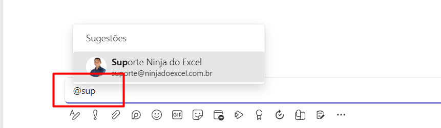 Como Mencionar Pessoas na Conversa CHAT no Microsoft Teams