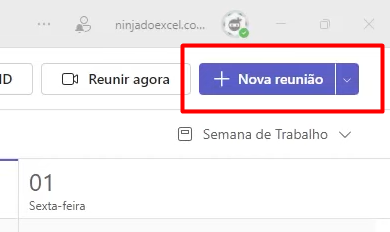 Agendando uma Nova Reunião no Teams