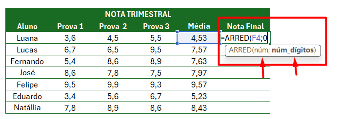 Uso da Função ARRED no Excel: Como Arredondar Valores no Excel