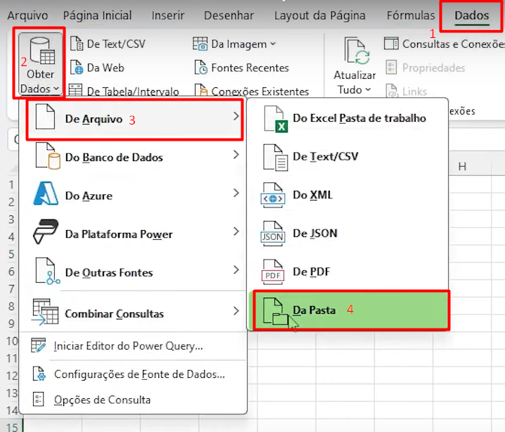 Importando Vários Arquivos para o Excel