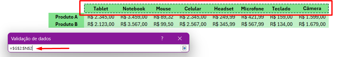 Criando Lista Suspensa no Excel