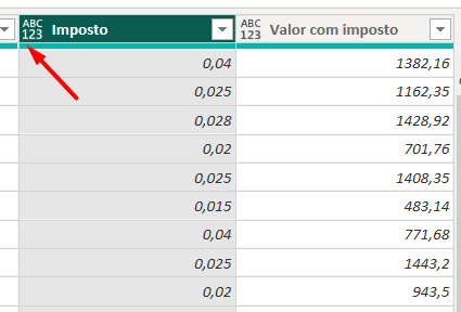 Editando a Coluna da Base de Dados no Power Query