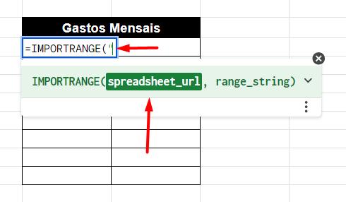 Aplicação da Função IMPORTRANGE no Google Sheets