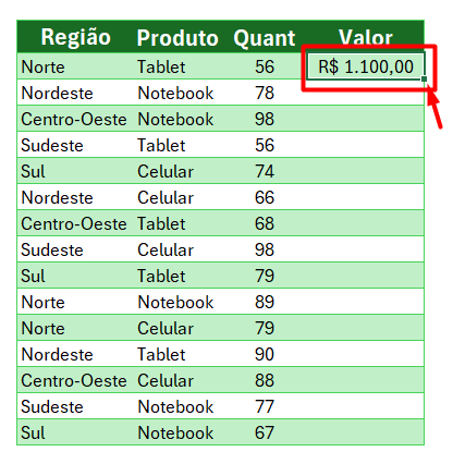 Travando uma Coluna no Excel 