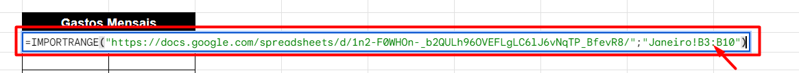 Realizando a Função IMPORTRANGE