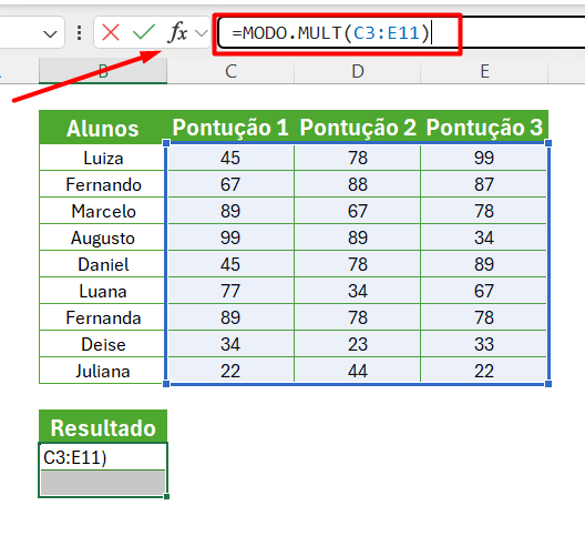 Aplicação da Função Modo Mult