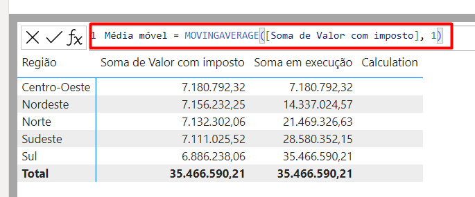 Usando a FunçãoMOVINGAVERAGE