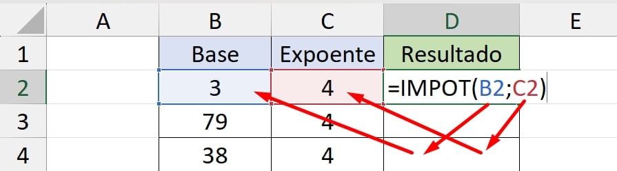 Calcular Potenciação no Excel, função impot