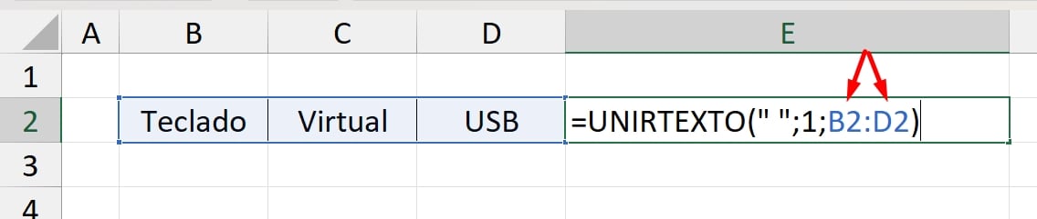 Concatenar no Excel, selecionando intervalo