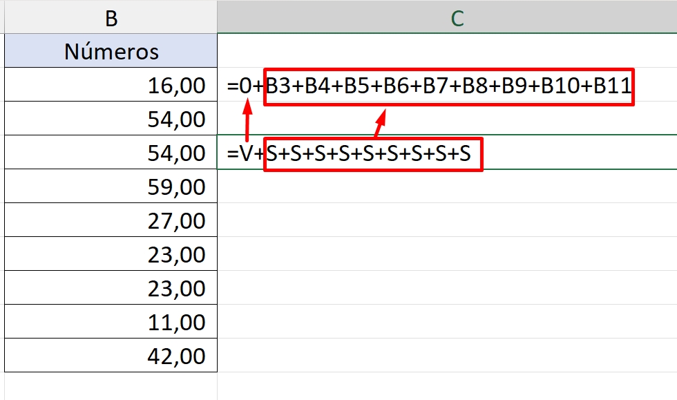 Somar com a Função REDUCE no Excel 365, exemplo 2