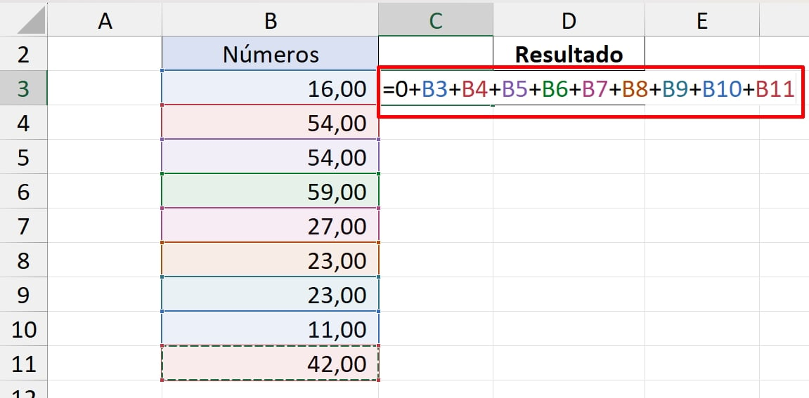 Somar com a Função REDUCE no Excel 365, exemplo