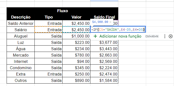 Base de Dados Google Planilhas Sheets