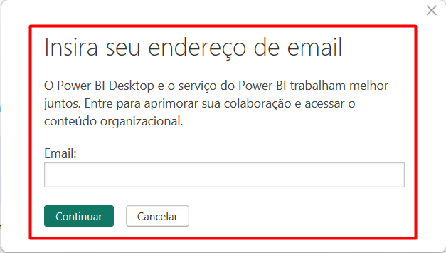 Cadastro de E-mail no Power BI