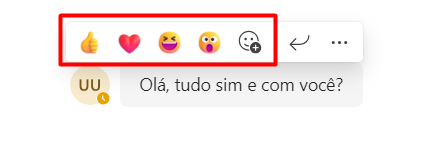 Como Reagir no Chat do Teams