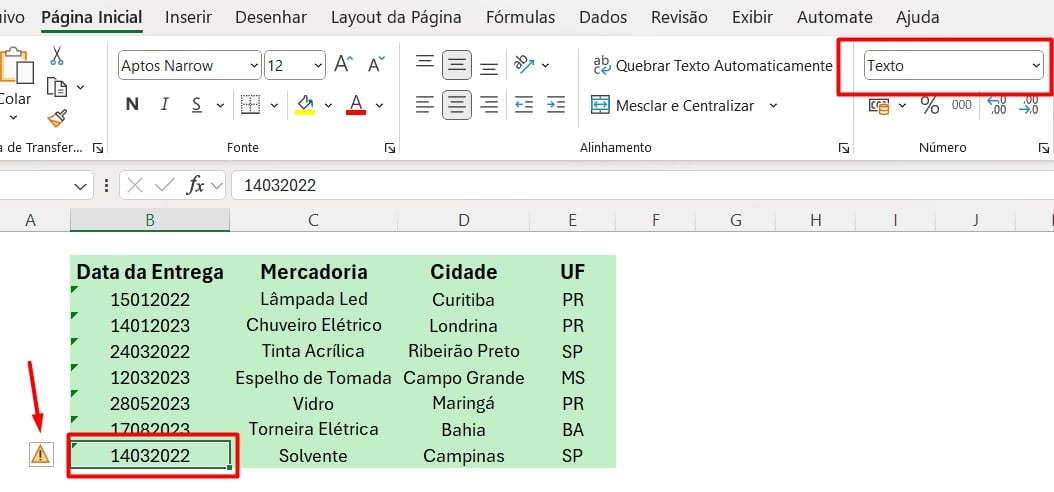Datas em Formato de Texto - Como Converter Texto em Data no Excel