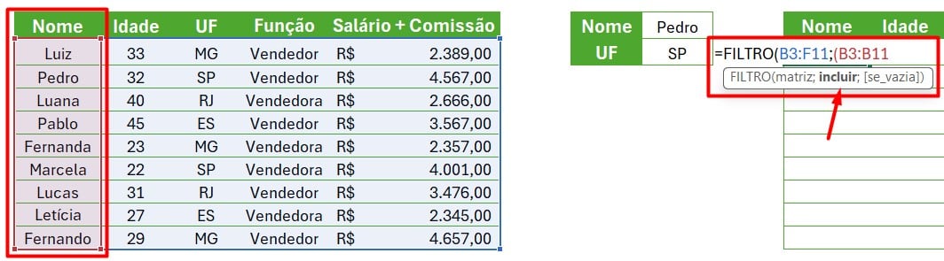 Aplicando a Função Filtro OU