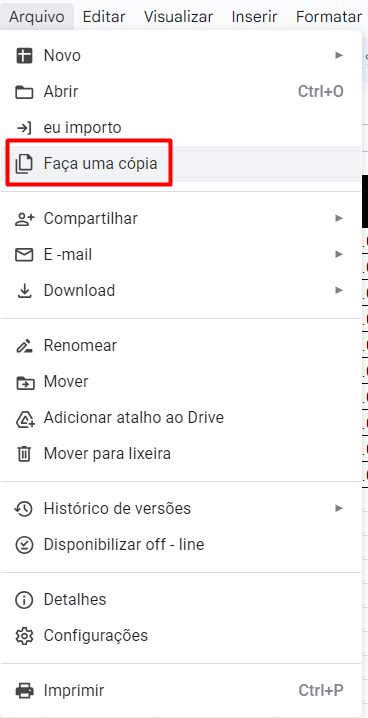 Como Copia uma Planilha no Google Planilhas Sheets