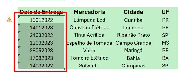 Datas em Formato de Texto - Como Converter Texto em Data no Excel