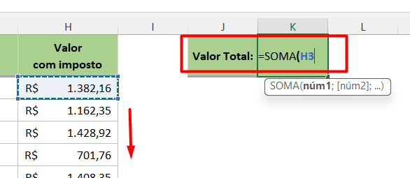 Usando a Função Soma com Atalhos no Excel