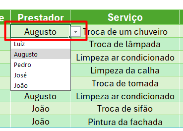 Uso da Lista Suspensa na Base de Dados