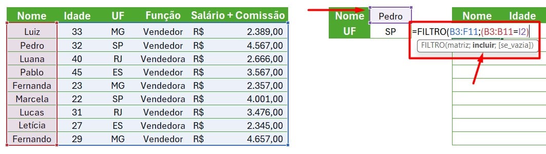 Aplicando a Função Filtro OU