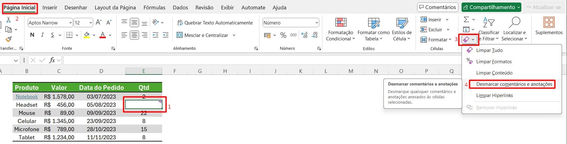 Como Limpar Conteúdo no Excel