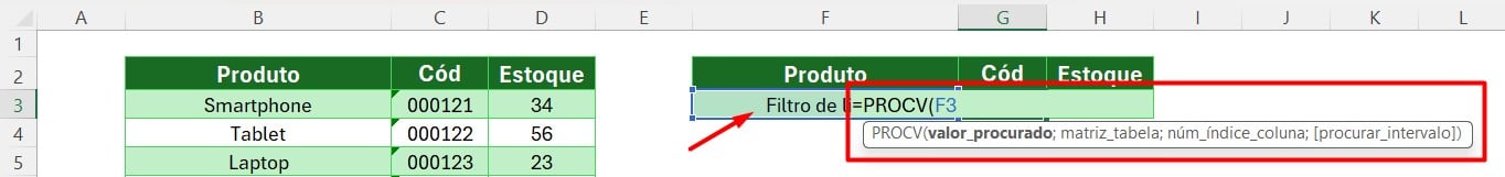 Utilizando o PROCV no Excel