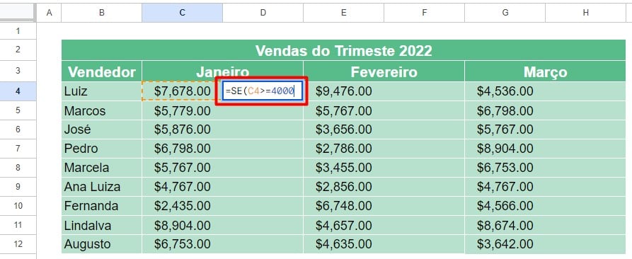 Aplicando a Função IF