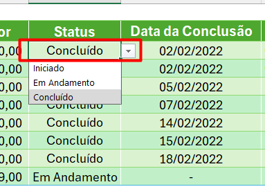 Uso da Lista Suspensa na Base de Dados