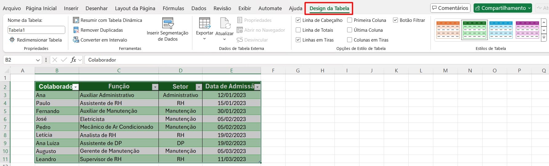 Como Formatar como Tabela no Excel