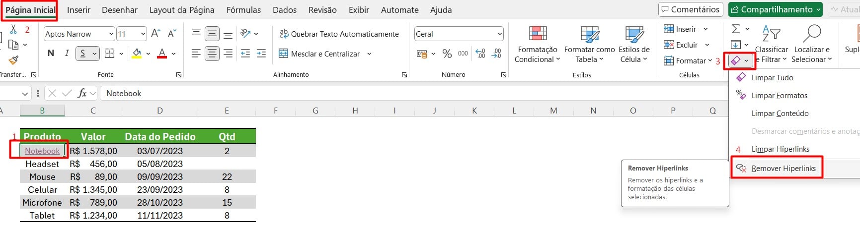 Como Limpar Conteúdo no Excel