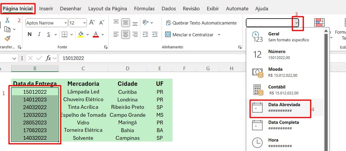 Datas em Formato de Texto