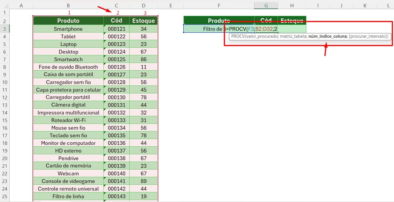 Utilizando o PROCV no Excel