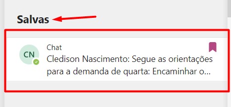Verificar Mensagens Salvas no Teams