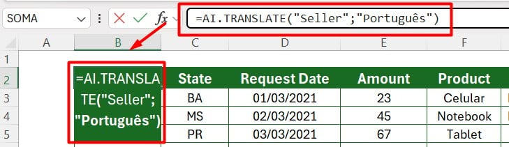 AI TRANSLATE no Excel