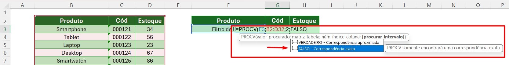 Utilizando o PROCV no Excel