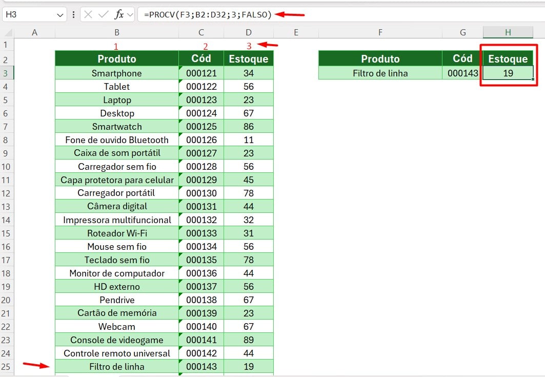 Utilizando o PROCV no Excel