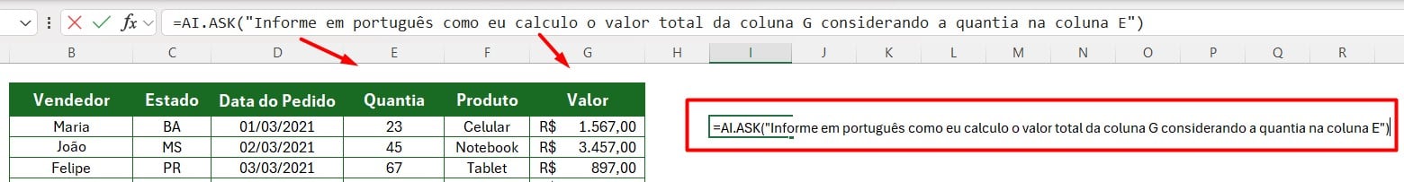 AI ASK no Excel