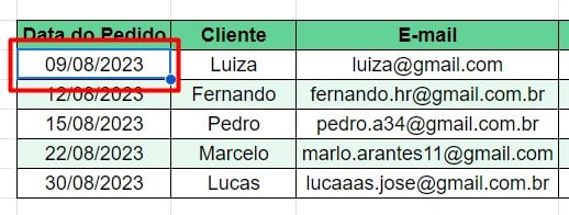 Integração do Calendário no Google Sheets