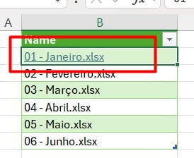 Resultado do Tutorial de como criar links de arquivos nas planilhas de Excel.