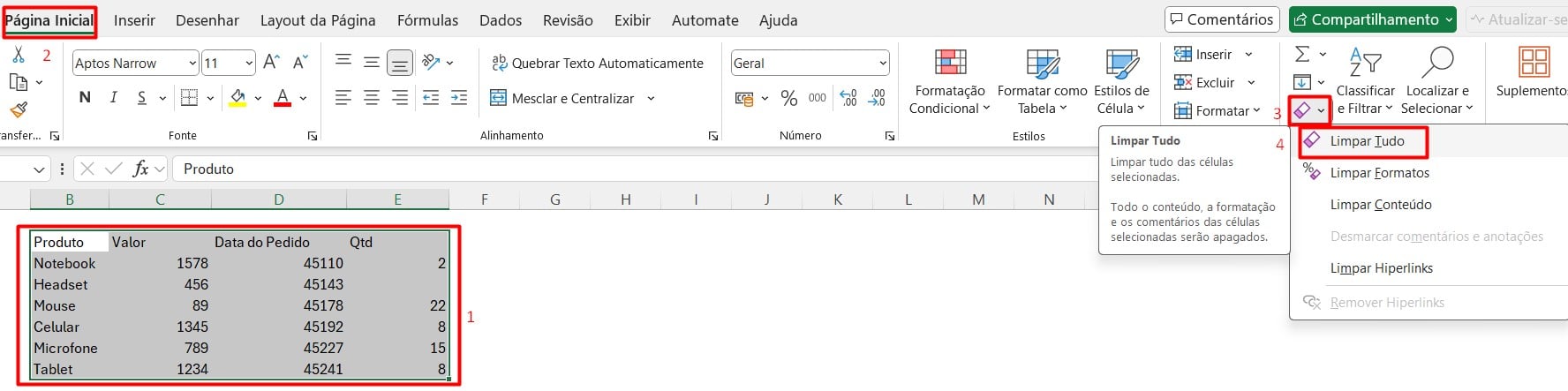 Como Limpar Conteúdo no Excel