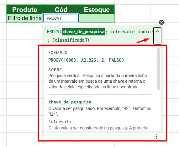 Trabalhando a sintaxe da função.