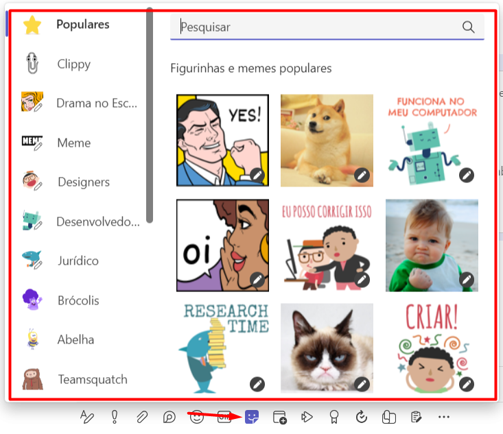 Figurinhas no Chat