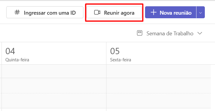 Agendando Reuniões no Calendário do Teams