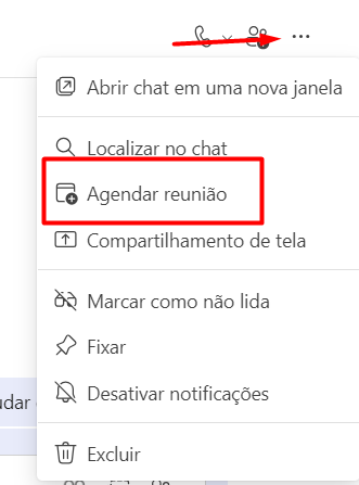 Agendar Reunião no Chat do Teams