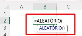 Aplicação da Função ALEATÓRIO no Excel