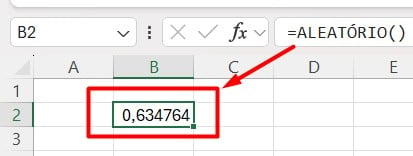 Aplicação da Função ALEATÓRIO no Excel