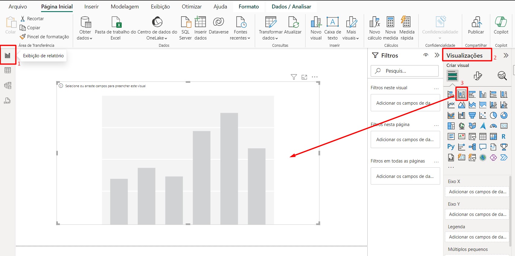 Gráfico de Coluna com DRILL DOWN no Power BI