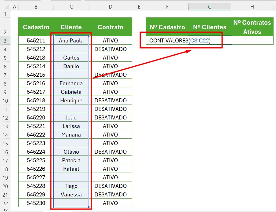 Como Realizar a Contagem de Dados no Excel